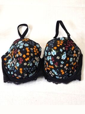 City Chic Boudoir Floral Lace Underwire Bra 36H / 14G | Bright Multi-Color NEW